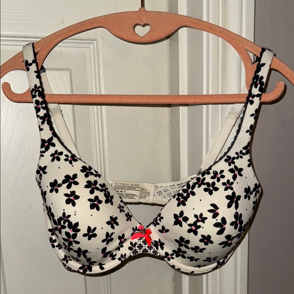Victoria's Secret Floral Print Bra - Black and White
